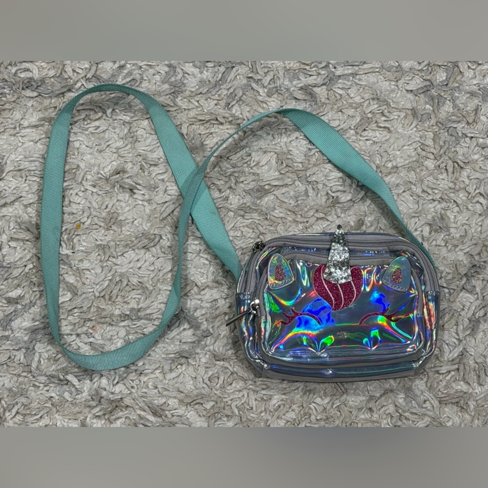 Holographic Unicorn Crossbody Bag 7” by 4.5” Purse